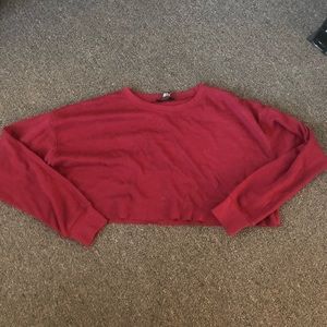 🔺FOREVER21 LONG SLEEVE BURGUNDY CROPPED SWEATER🔺
